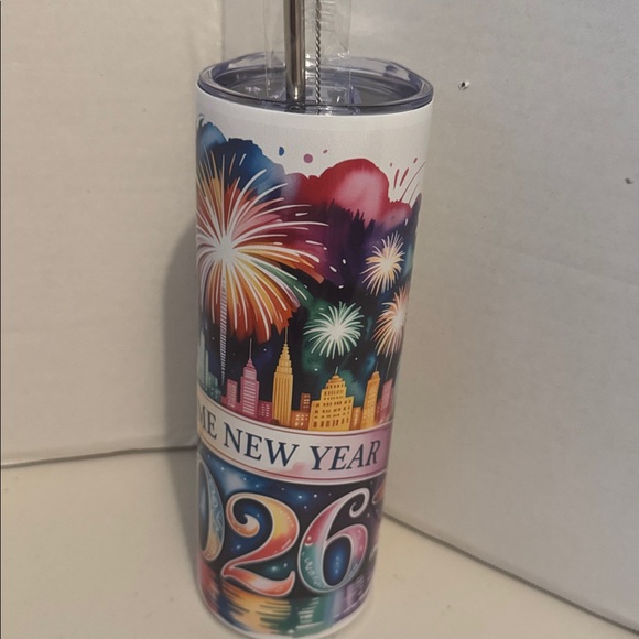 New Year Fireworks 2026 Skinny Tumbler Multicolor - Picture 3 of 6